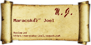 Maracskó Joel névjegykártya